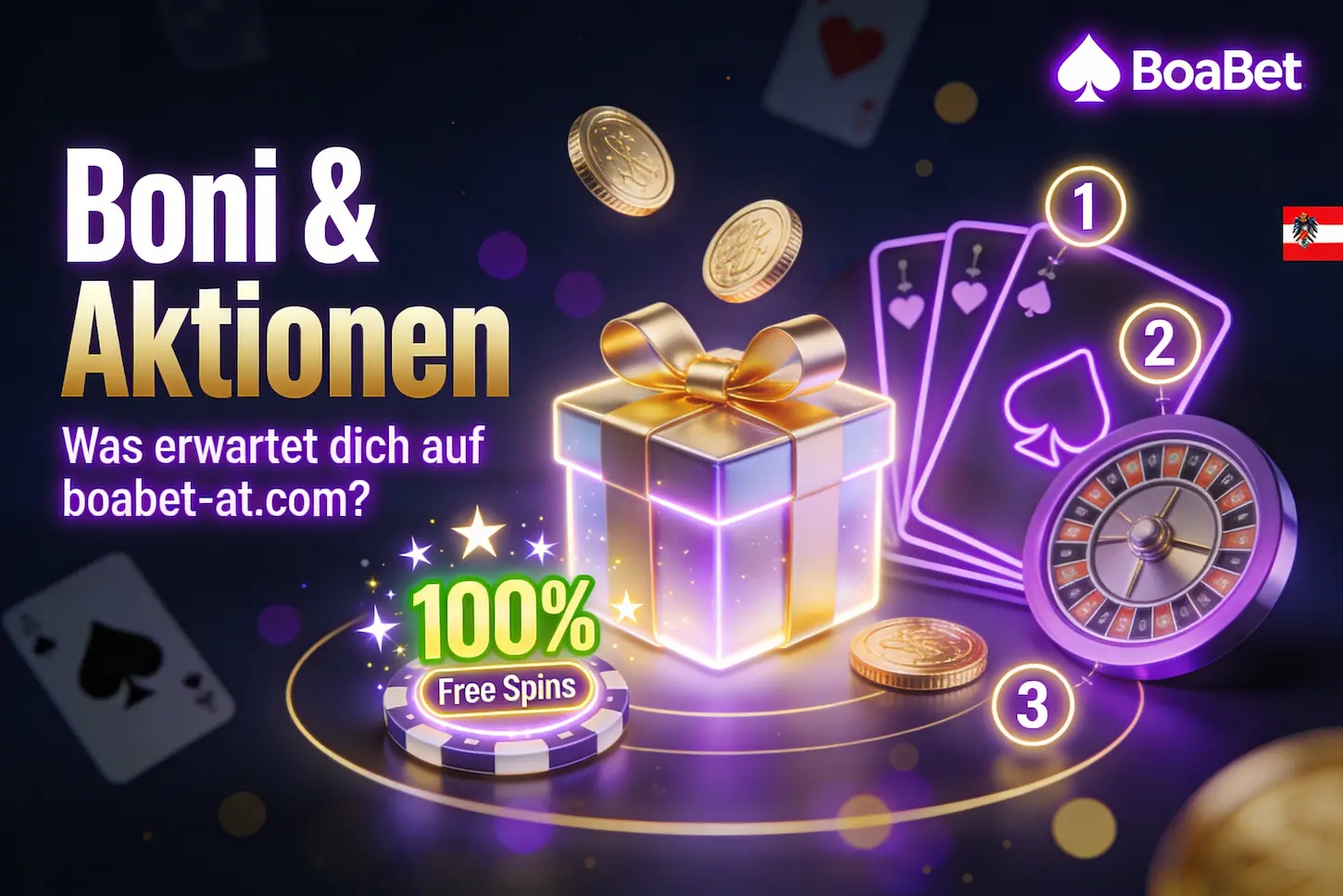 BoaBet Casino Boni Österreich – Willkommensbonus, Free Spins und exklusive Aktionen auf boabet-at.com im Überblick.